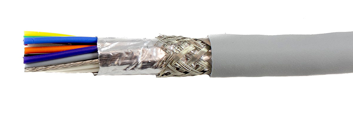 Alpha Wire Ecogen Ecocable Mini Control Cable, 15 Cores, 0.61 mm² 20 AWG, Screened, 30 m, Grey Modified Polyphenylene