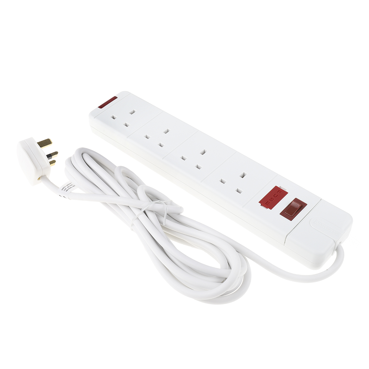 RS PRO 5m 4 Socket Type G - British Extension Lead