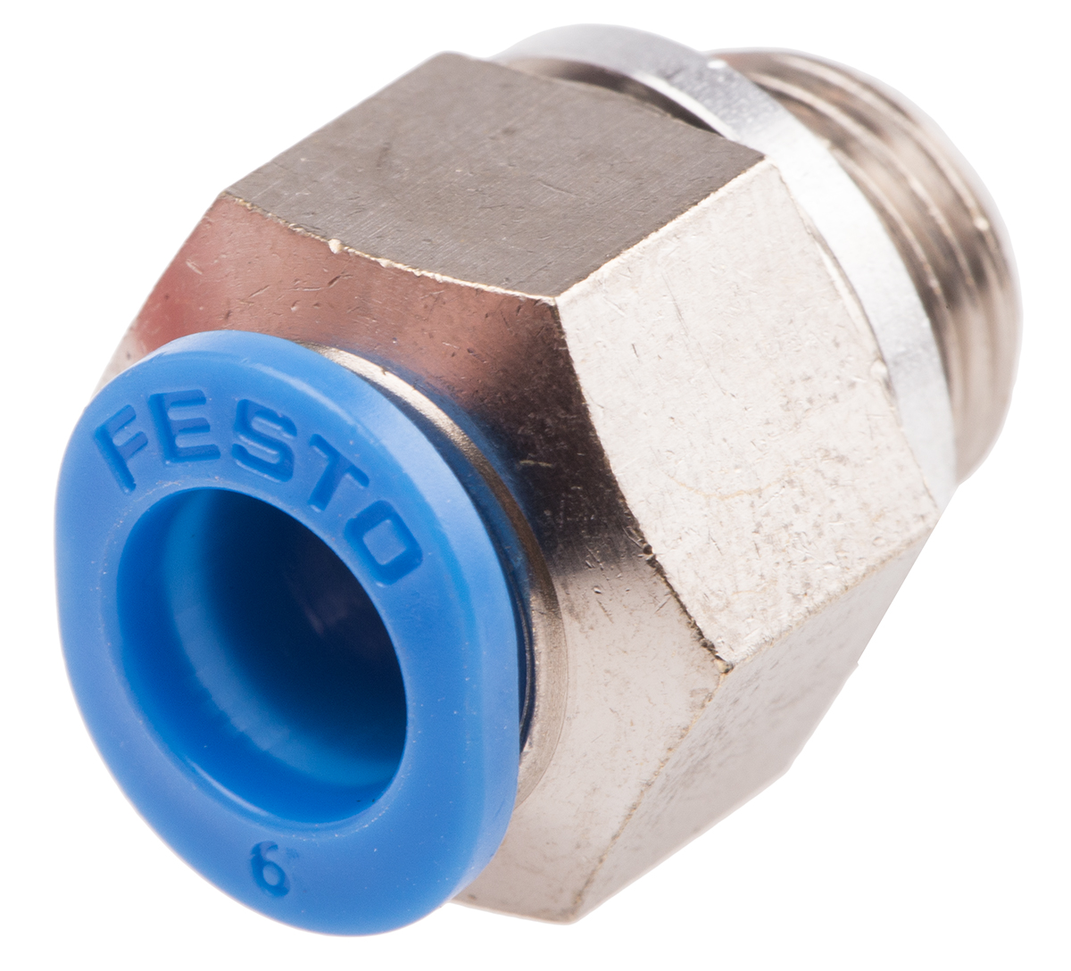 Festo QS Series Straight Threaded Adaptor, G 1/8 Male to Push In 6 mm, Threaded-to-Tube Connection Style, 186265