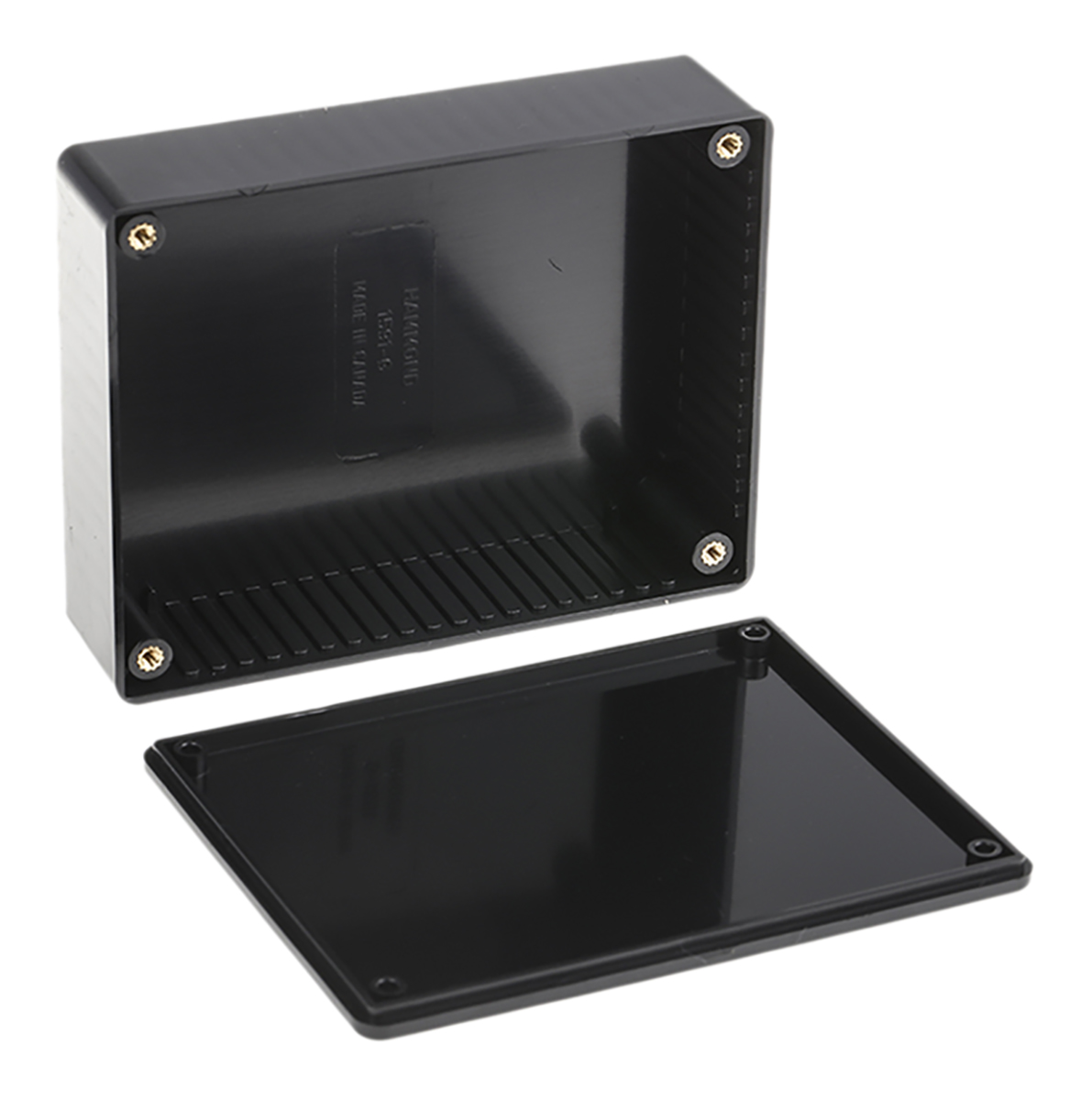 Hammond 1591 Series Black Flame Retardant ABS Enclosure, IP54, Black Lid, 121 x 94 x 34mm