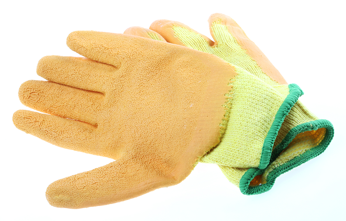 Polyco Healthline Matrix Yellow Latex Latex Work Gloves, Size 8, Latex Coating