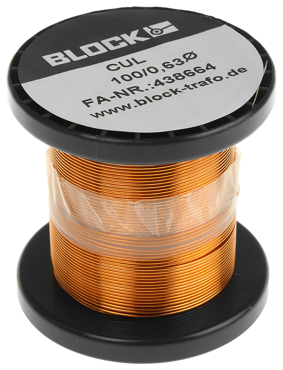 Block 0.63mm Enamelled Copper Wire, 22 AWG 28m Reel