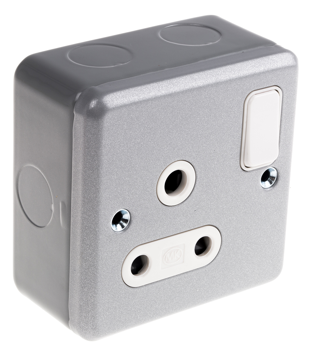 MK Electric Metalclad Plus Grey 1 Gang Plug Socket, 2 Poles, 15A, Indoor Use