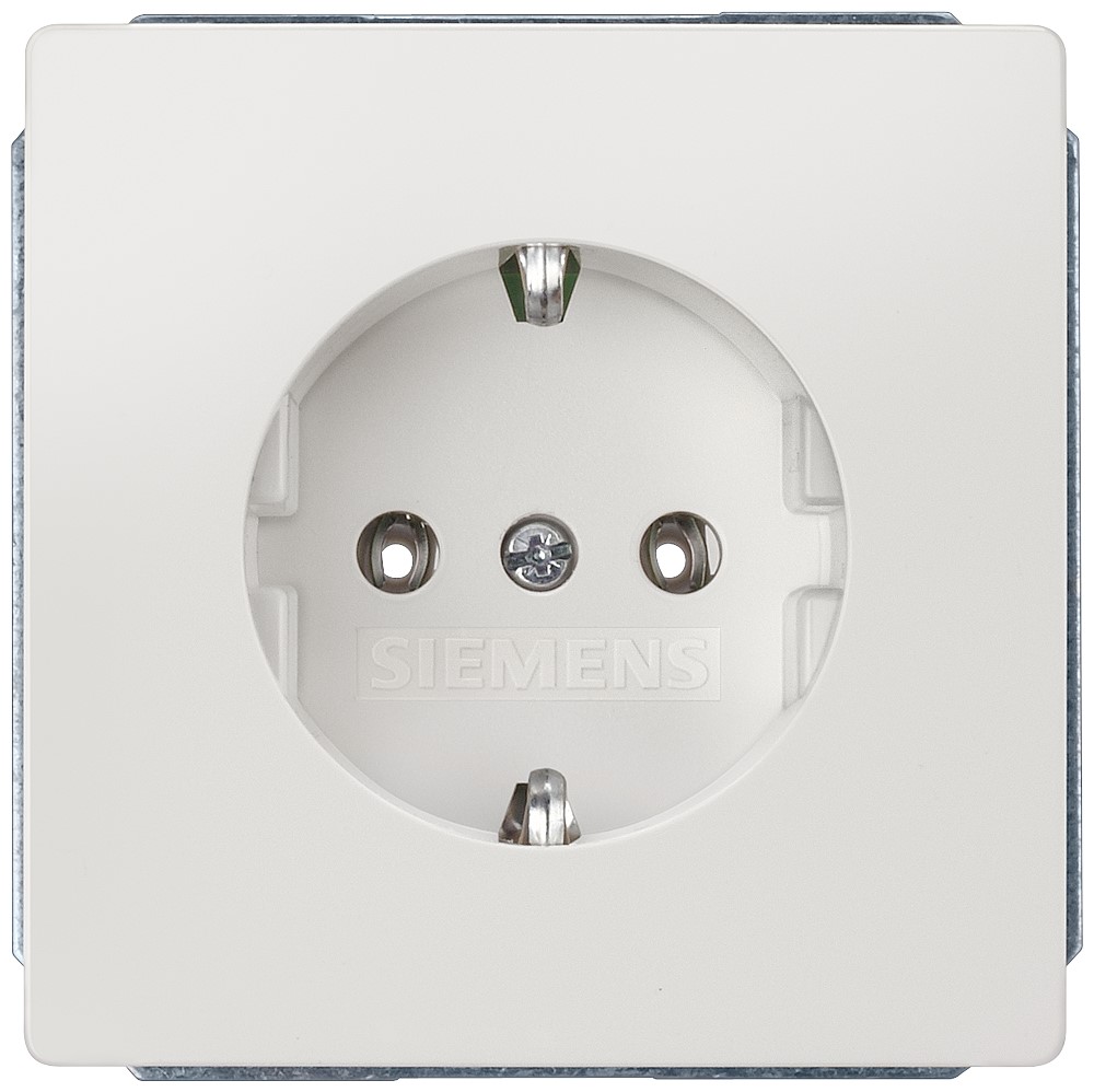 Siemens DELTA White 1 Gang Electrical Socket, 2 Poles, 16A, Schuko, Indoor Use