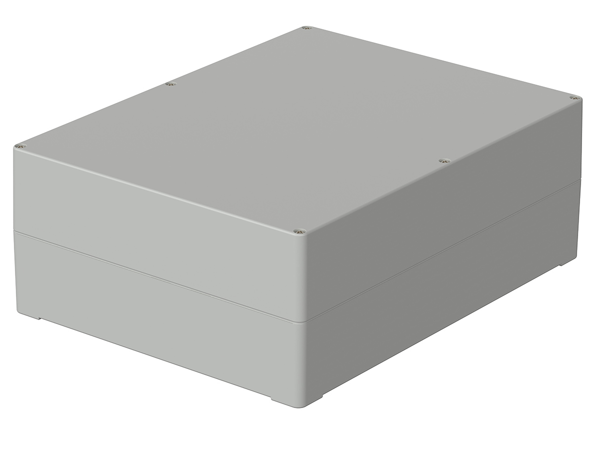 Bopla Euromas Series Grey ABS Enclosure, IP65, Flanged, Grey Lid, 300 x 230 x 110mm