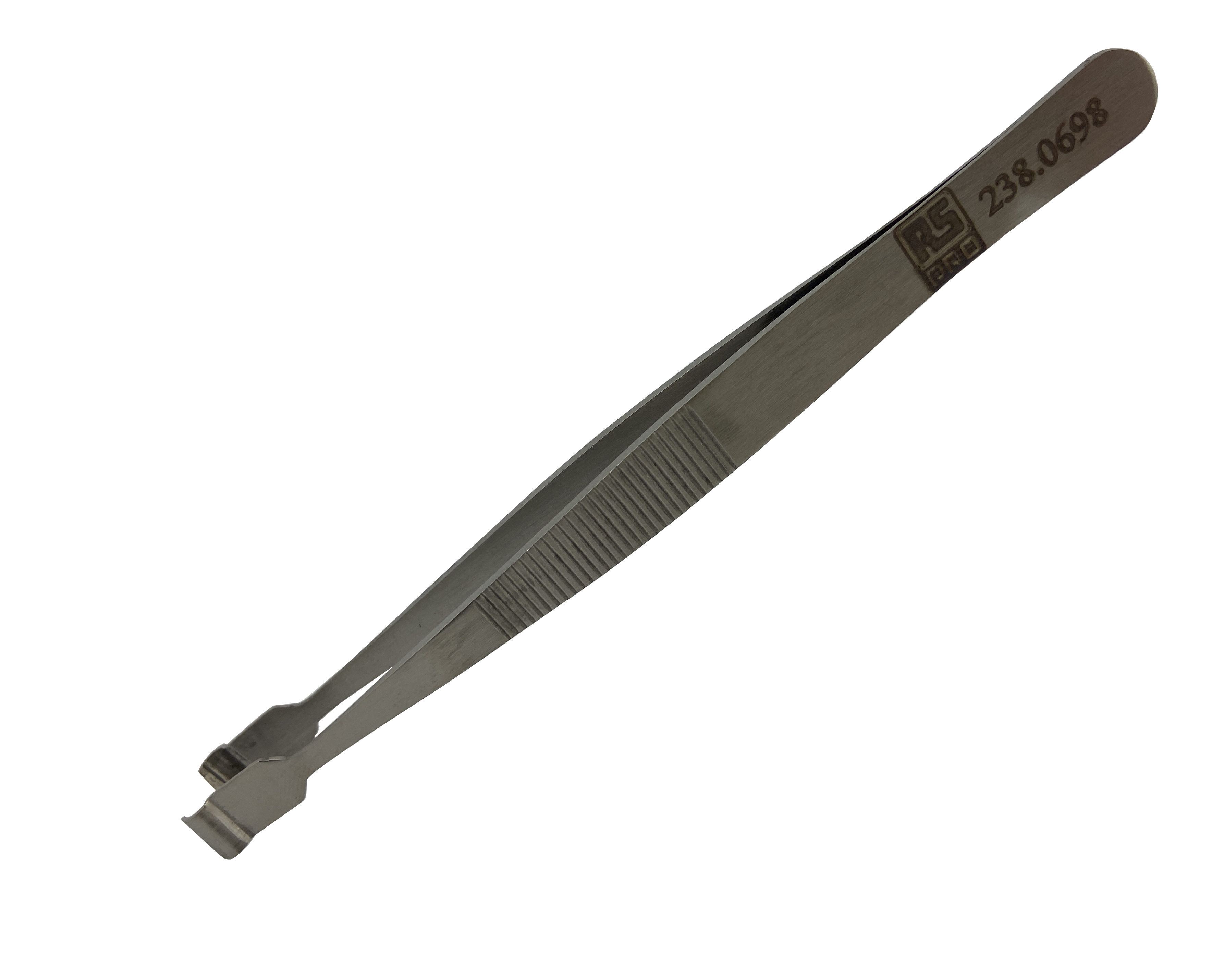 RS PRO 120 mm, Low Carbon Austenitic Steel, Rounded, Tweezer