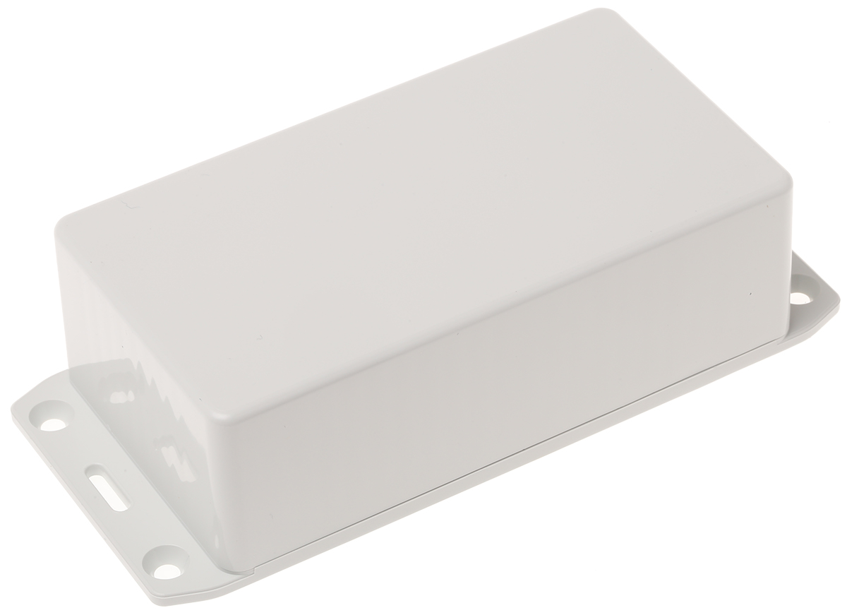 Hammond 1591 Series Grey Flame Retardant ABS Enclosure, IP54, Flanged, Grey Lid, 120 x 65 x 36mm