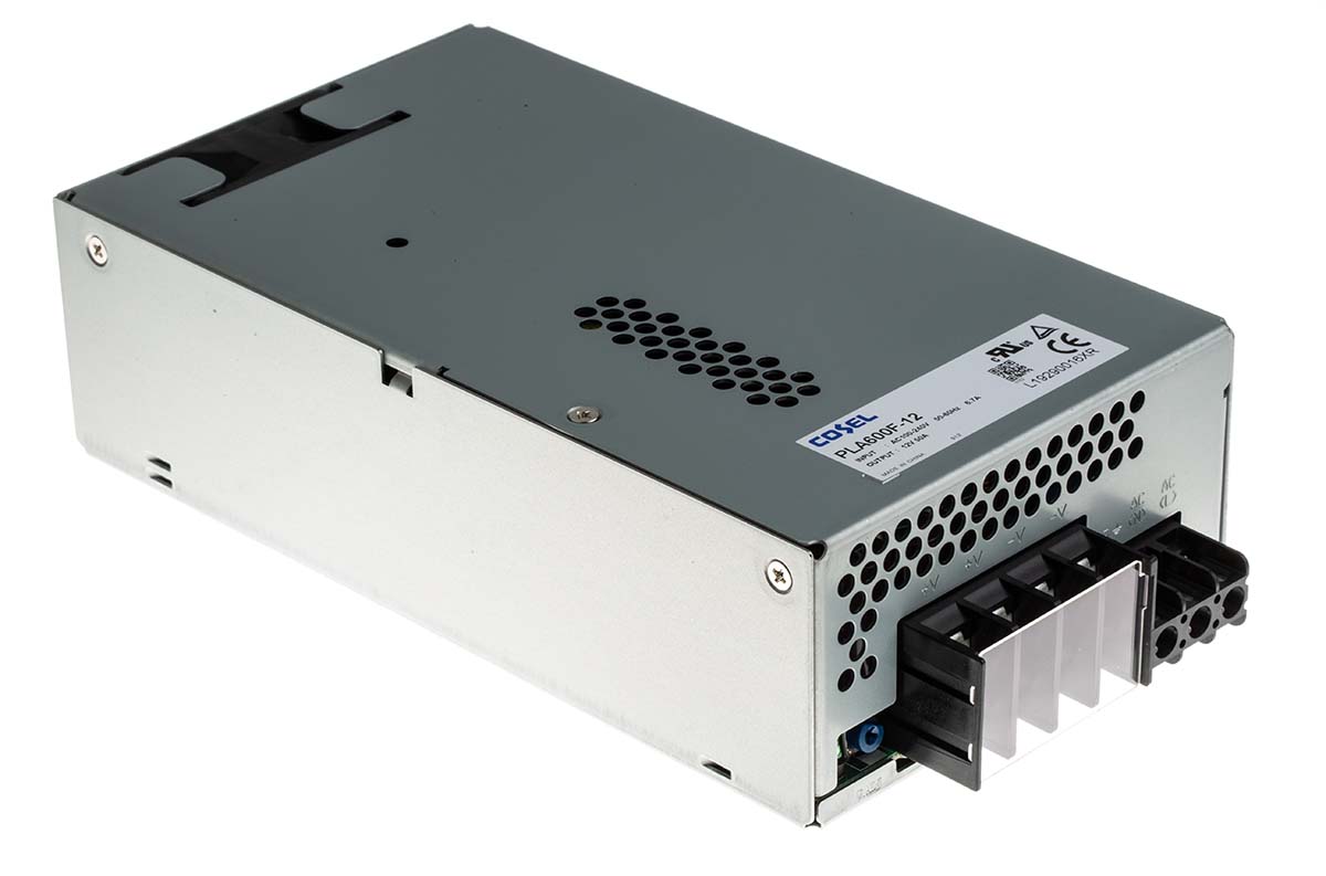 Cosel Switching Power Supply, PLA600F-12, 12V dc, 50A, 600W, 1 Output, 85 → 264V ac Input Voltage