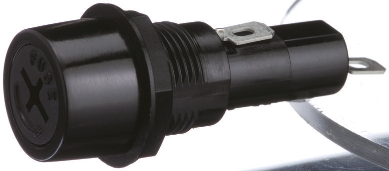 Sato Parts 10A Panel Mount Fuse Holder for 6.35 x 30mm Fuse, 250V ac