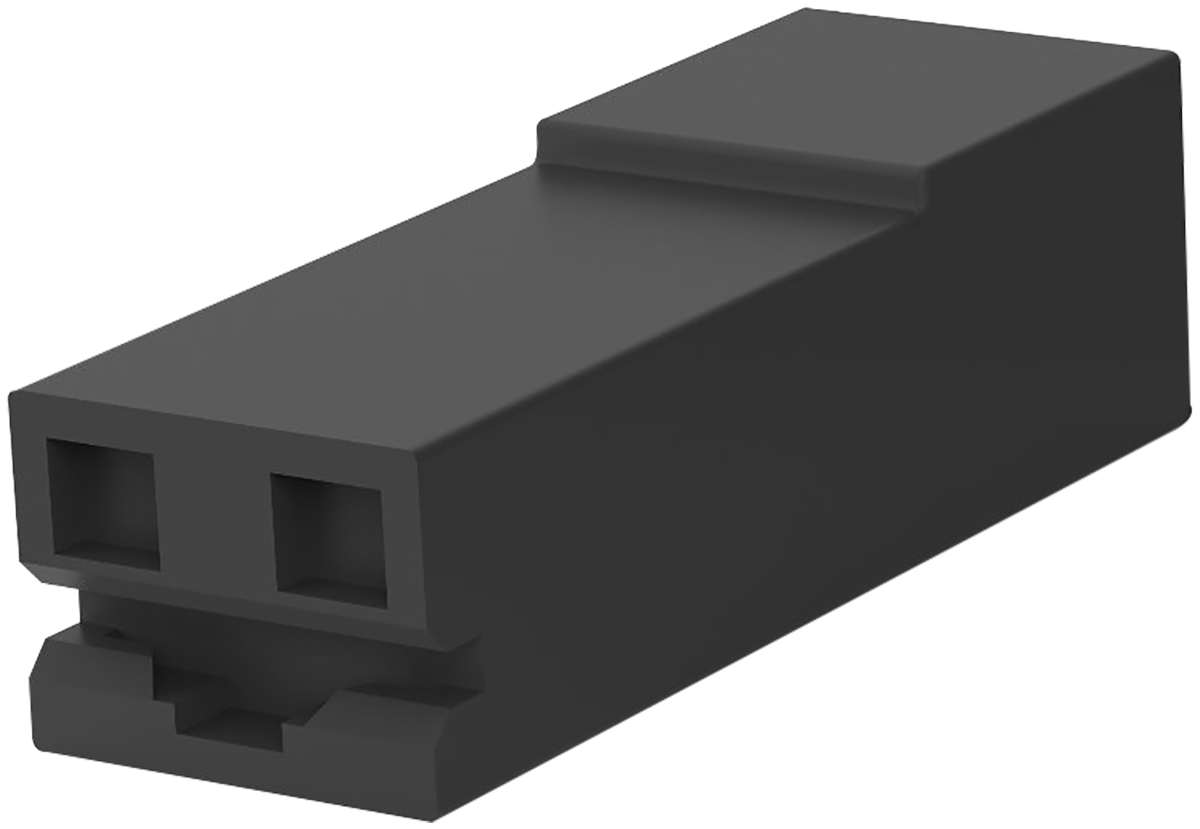 TE Connectivity, Positive Lock .250 Mk II 1 Way Liquid Crystal Polymer Crimp Terminal Housing, 9.78mm Tab Size, Black