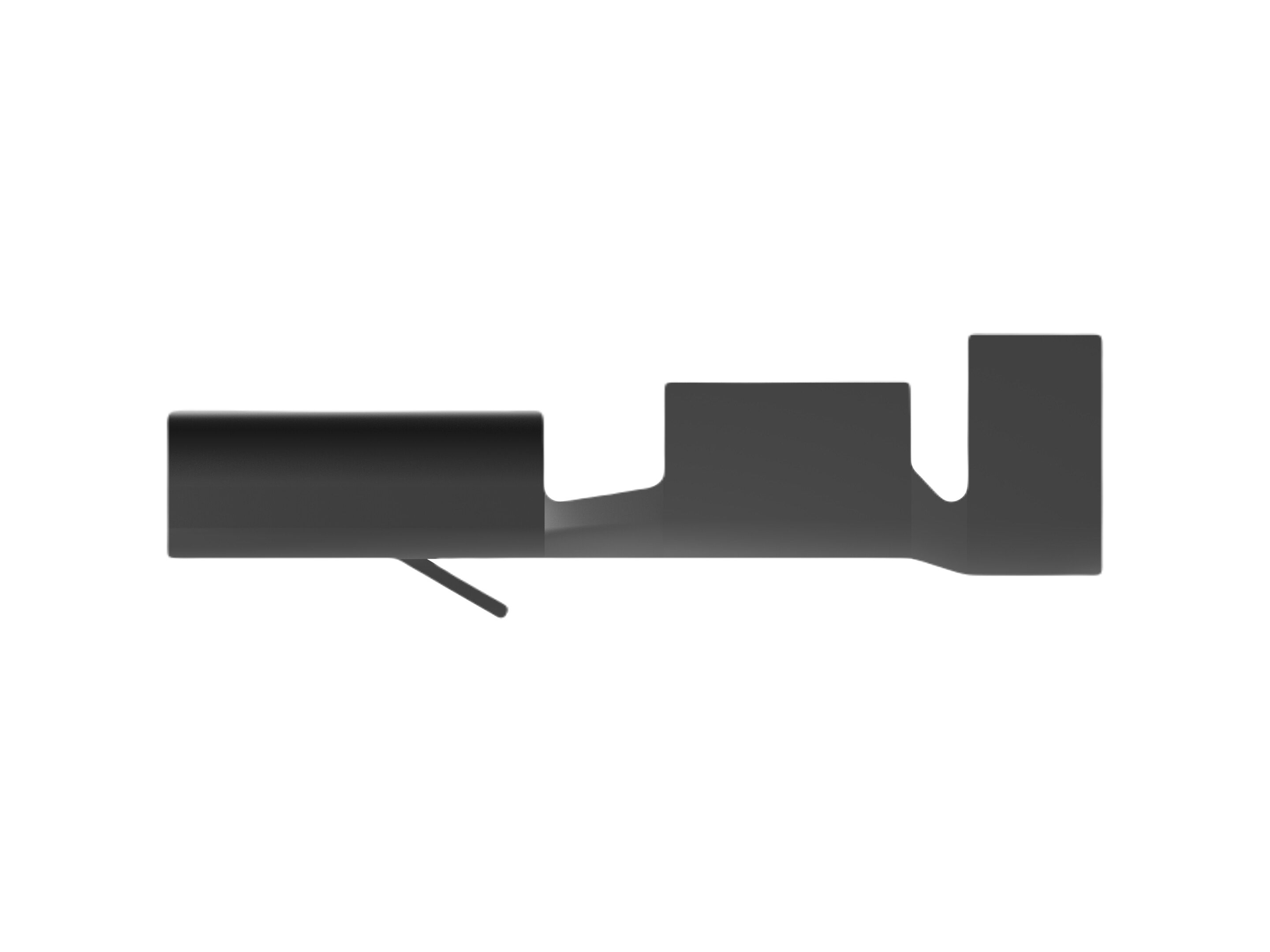 TE Connectivity FASTIN-FASTON 250 Black Uninsulated Receptacle Spade Connector, Quick Disconnect Receptacle, 6.35 x