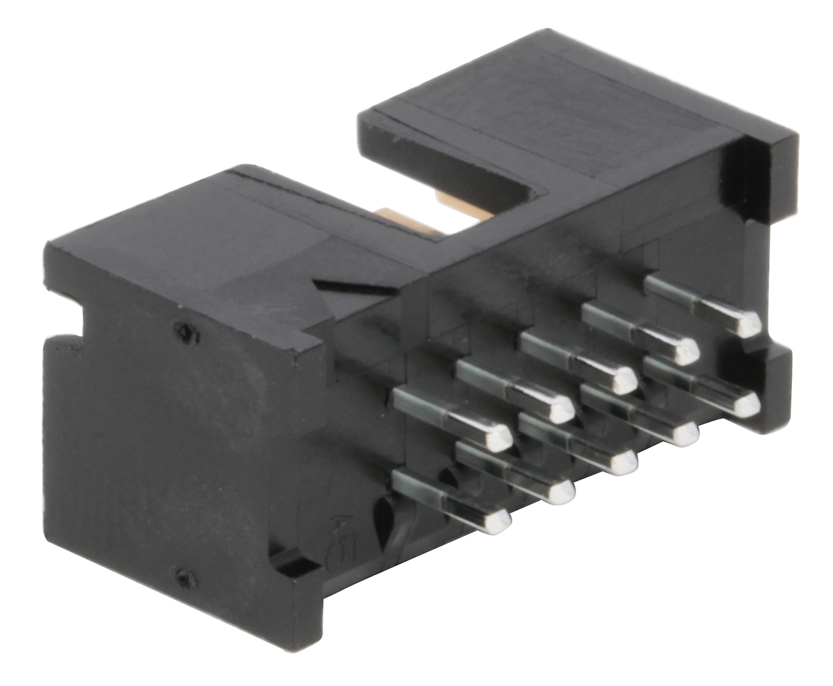 TE Connectivity AMP-LATCH Series Straight Through Hole PCB Header, 10 Contact(s), 2.54 mm Pitch, 2 Row, Shrouded