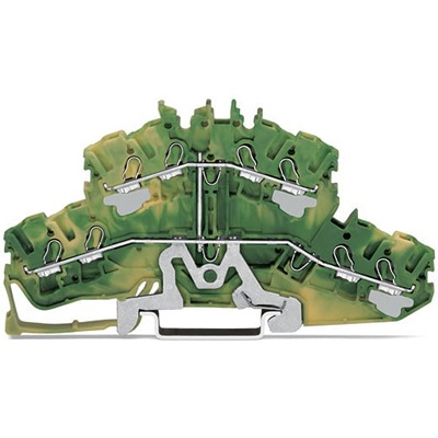 WAGO 2002-2407 TOPJOB S Series Green, Yellow, 2.5mm², 2-Level, Push In Termination, ATEX, CSA, IECEx
