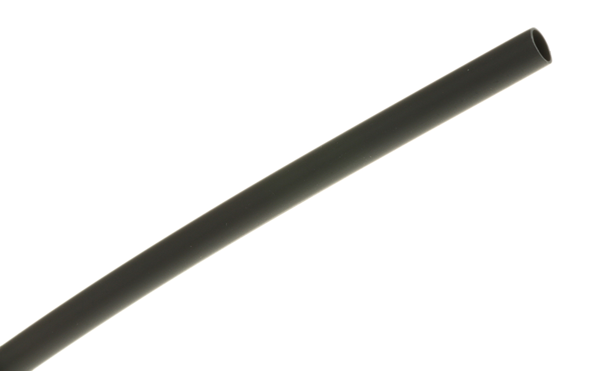 RS PRO Halogen Free Heat Shrink Tubing, Black 3.2mm Sleeve Dia. x 1.2m Length 2:1 Ratio