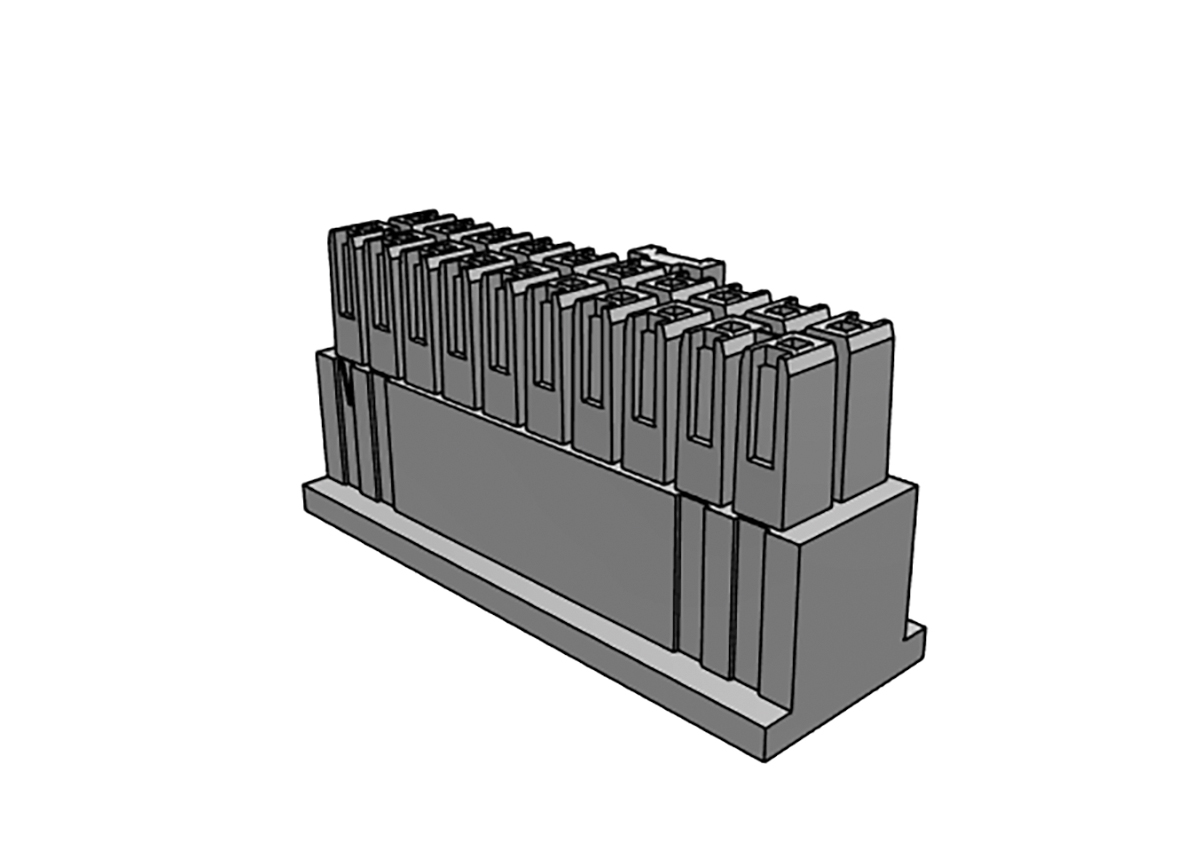 Samtec, IPD1 Male Crimp Connector Housing, 2.54mm Pitch, 20 Way, 2 Row