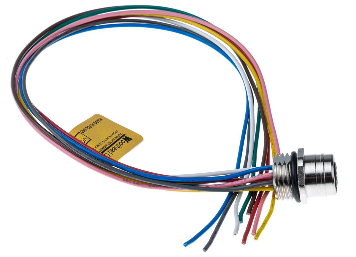 Brad from Molex Female 8 way M12 to 8 way Free End, 300 mm
