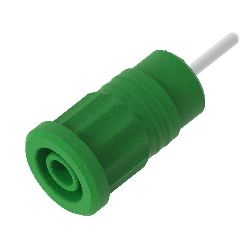 Electro PJP Green Female Banana Socket, 4 mm Connector, Press Fit Termination, 36A, 1kV, Nickel Plating