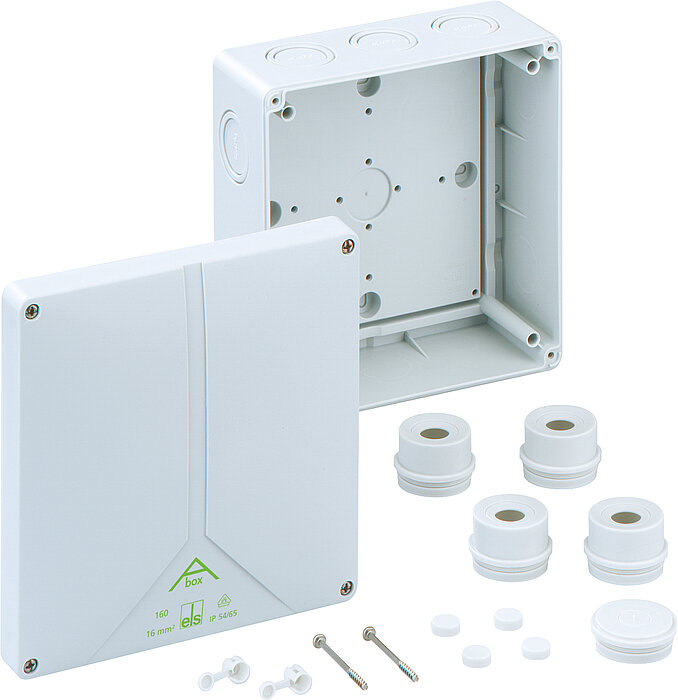 Spelsberg Abox 160 Series Grey Polystyrene Junction Box, IP54, IP65, 0 Terminals, 180 x 180 x 91mm