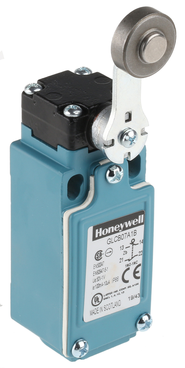 Honeywell GLC Series Roller Lever Limit Switch, NO/NC, IP66, SPDT 1NO/1NC Gold Contacts, Die Cast Zinc Housing, 50V ac