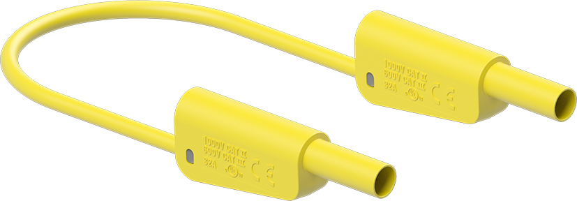 Staubli Test lead, 32A, 1kV, Yellow, 1m Lead Length