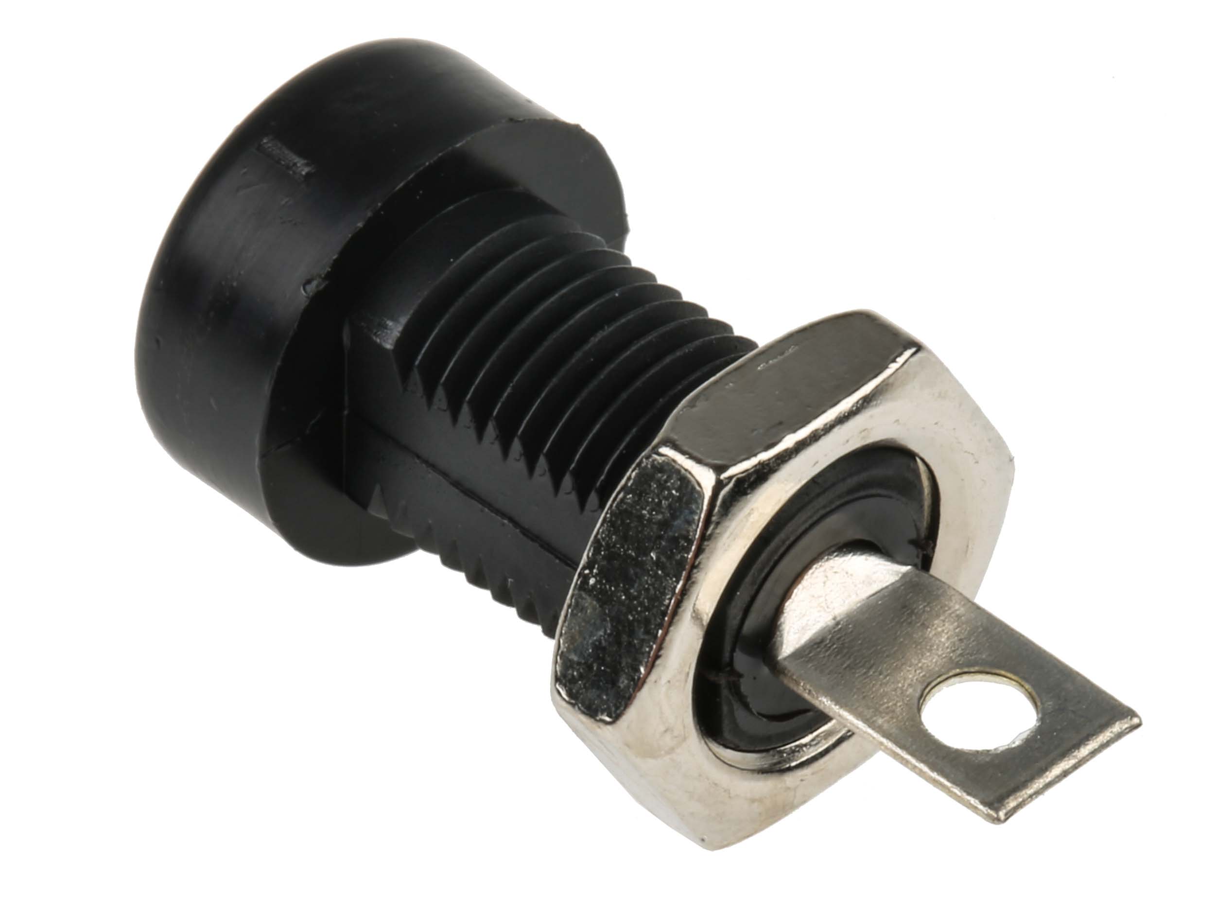 Cinch Black Female Banana Socket, 4 mm Connector, Solder Termination, 15A, 3500V, Tin Plating