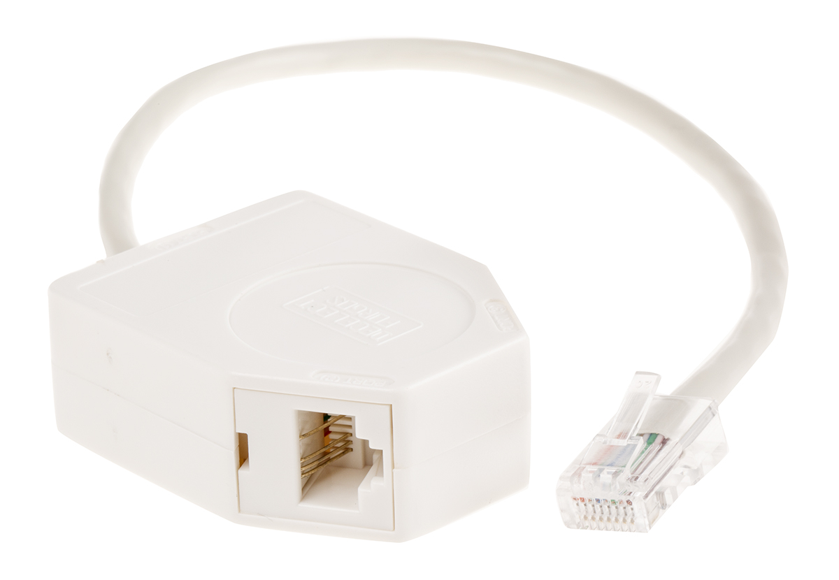 Decelect 3-Port RJ45 Female, RJ45 Male Splitter, Cat5e
