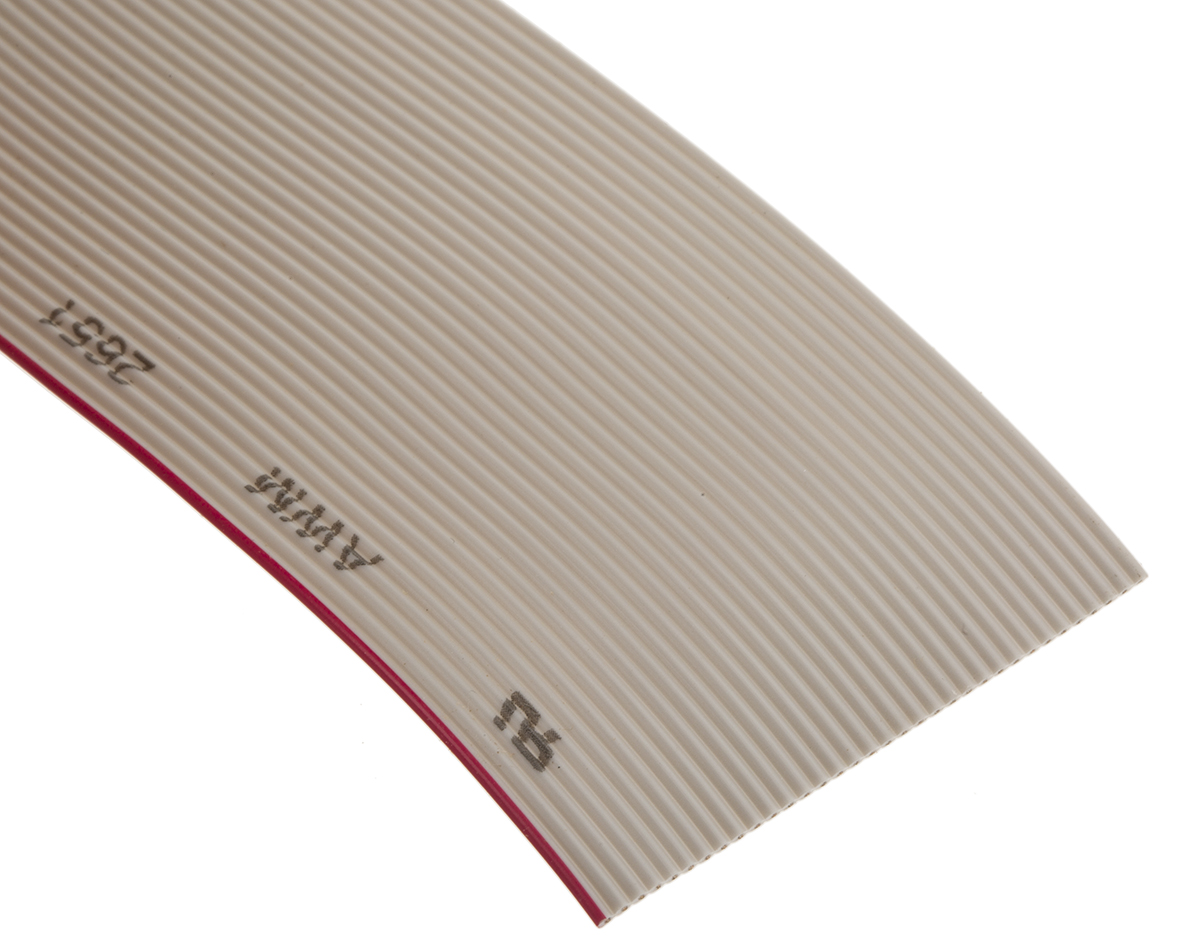 RS PRO Flat Ribbon Cable, 34-Way, 1.27mm Pitch, 5m Length
