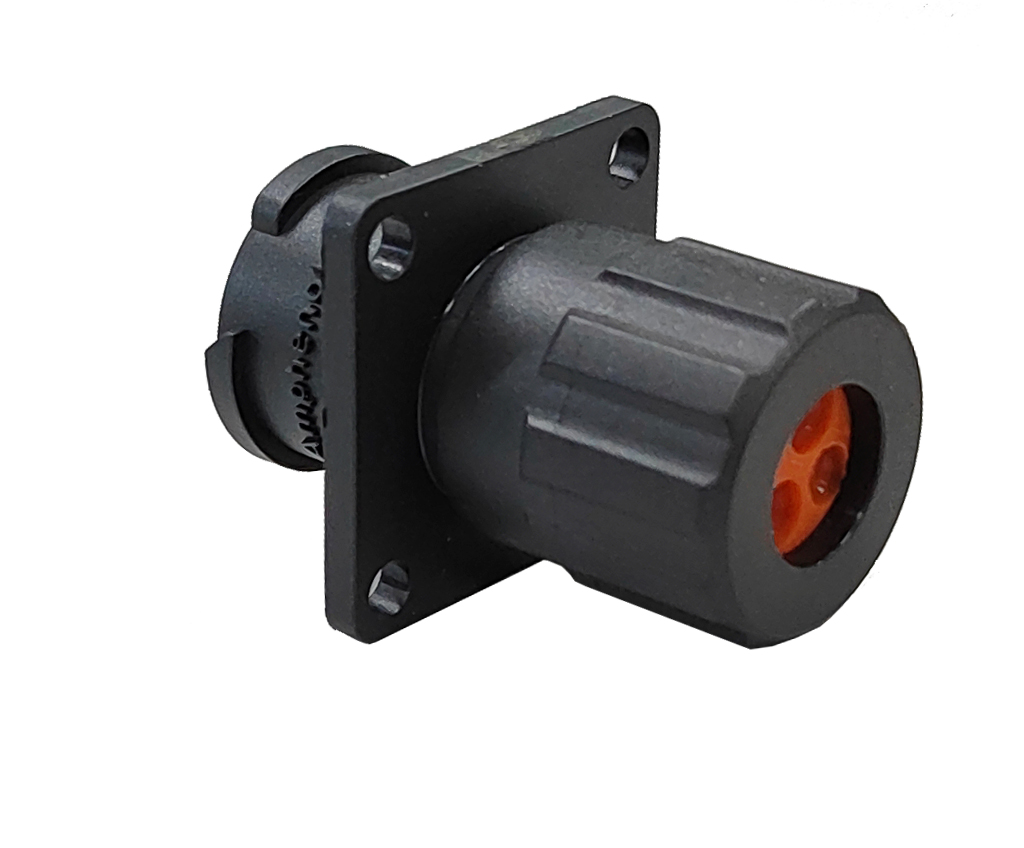 Amphenol Industrial Circular Connector, 4 Contacts, Flange, M10 Connector, Socket, Female, IP69K, Ecomate AQUARIUS