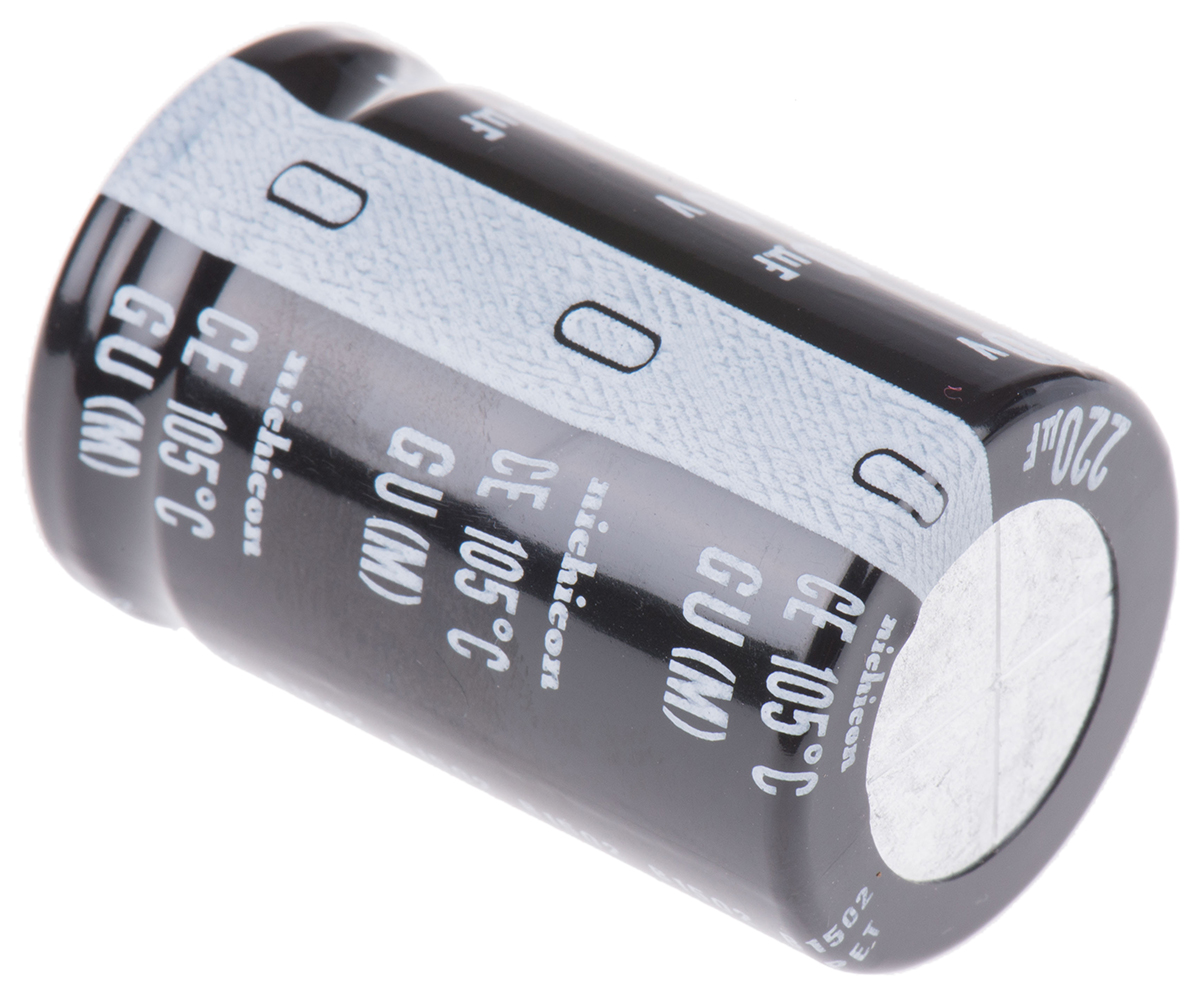 Nichicon 220μF Aluminium Electrolytic Capacitor 400V dc, Snap-In - LGU2G221MELA