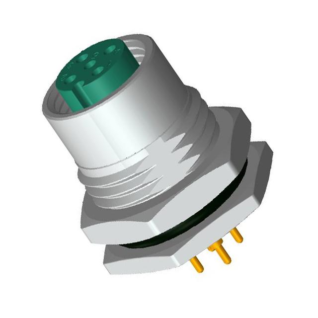 Amphenol Industrial Circular Connector, 4 Contacts, Panel, M12 Connector, Socket, Female, IP68, IP69K, M Series