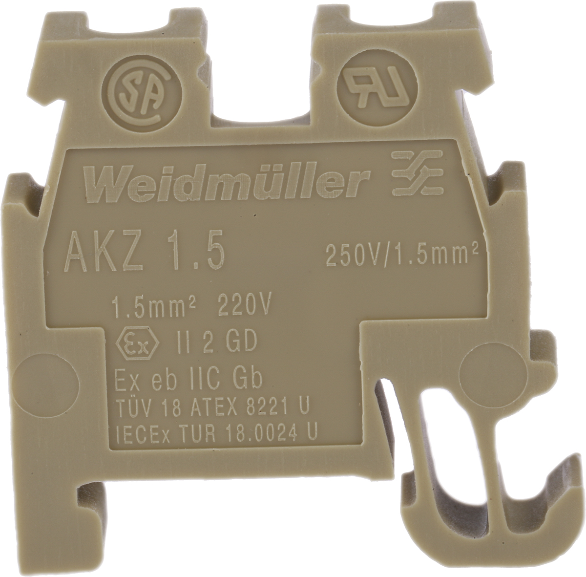 Weidmuller 0340460000 AKZ Series Brown, 1.5mm², Single-Level, Screw Termination