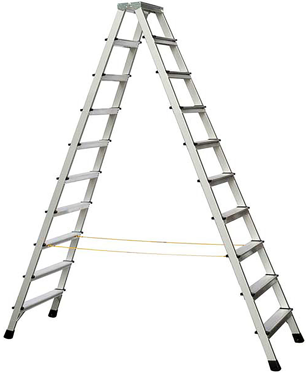 Zarges Aluminium 2 x 10 steps Step Ladder, 2.2m open length