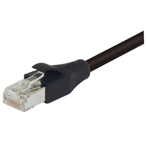 L-ComTRD, 910mm Cat5e, Black RJ45 to Male RJ45 Male, Aluminium/Polyester Foil Shielded, Terminated LSZH Sheath