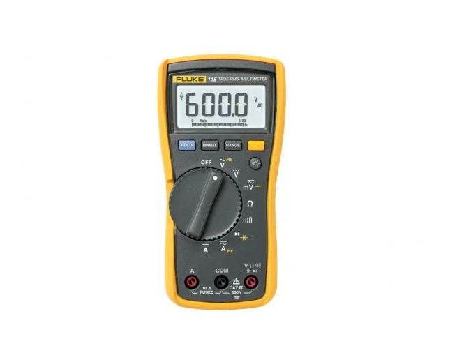Fluke 115 Handheld Digital Multimeter, True RMS, 10A ac Max, 10A dc Max, 600V ac Max - UKAS Calibrated