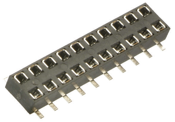 HARWIN Straight Surface Mount PCB Socket, 20-Contact, 2-Row, 2mm Pitch, Solder Termination