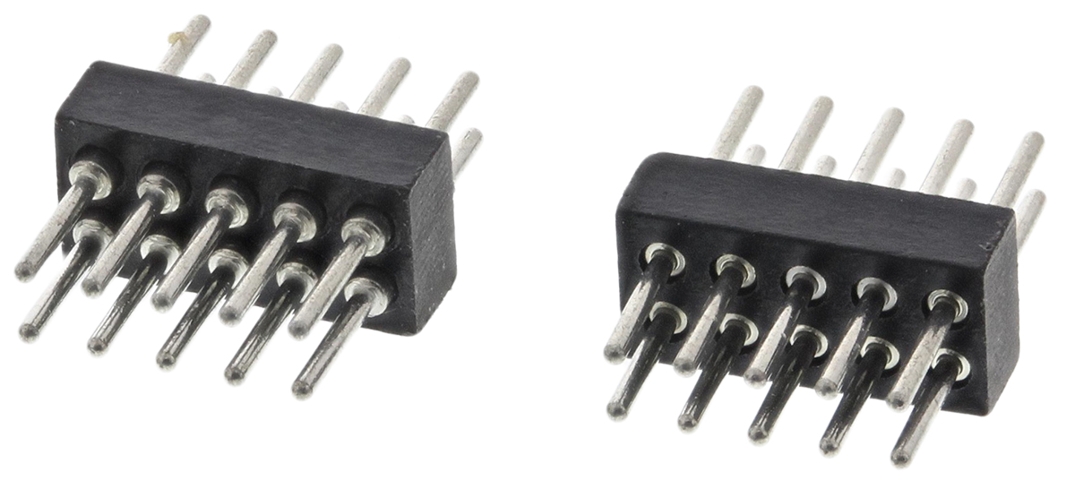 Preci-Dip 852 Series Straight Through Hole Pin Header, 10 Contact(s), 1.27 mm Pitch, 2 Row, Unshrouded