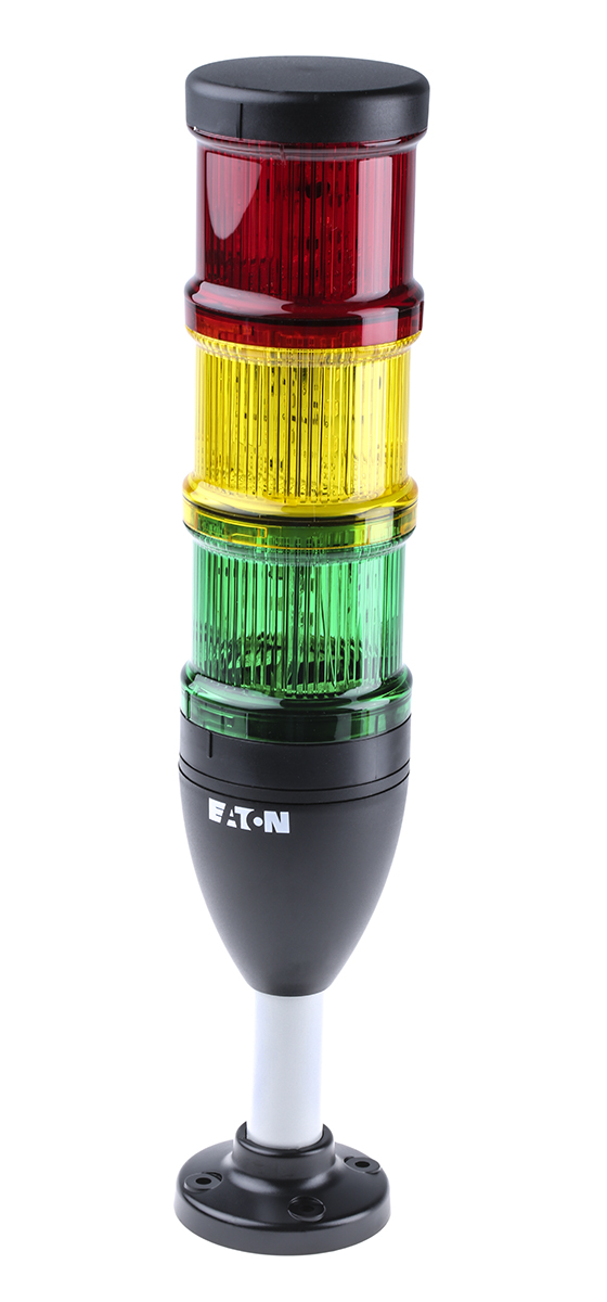 Eaton Red/Yellow/Green Signal Tower, 3 Lights, 24 V ac/dc, Base Mount