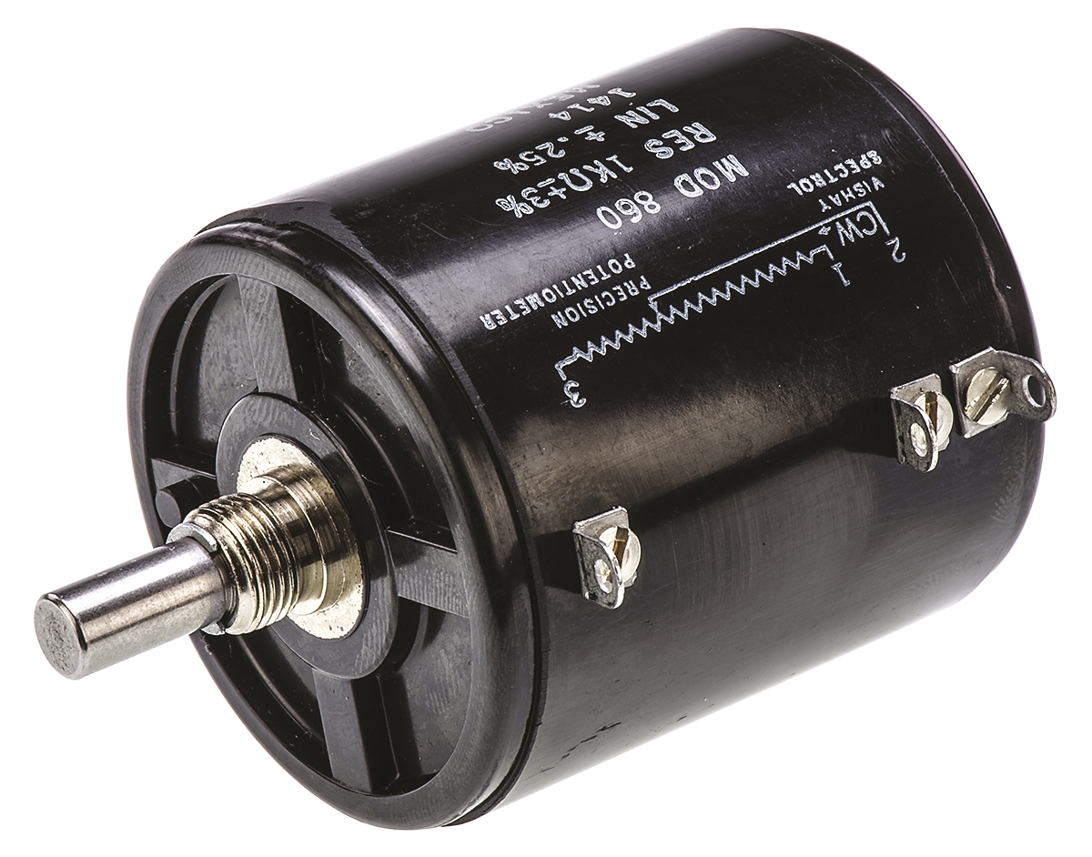 Vishay 860 1kΩ Rotary Potentiometer 10-Turns 1-Gang Panel Mount, 860B1102