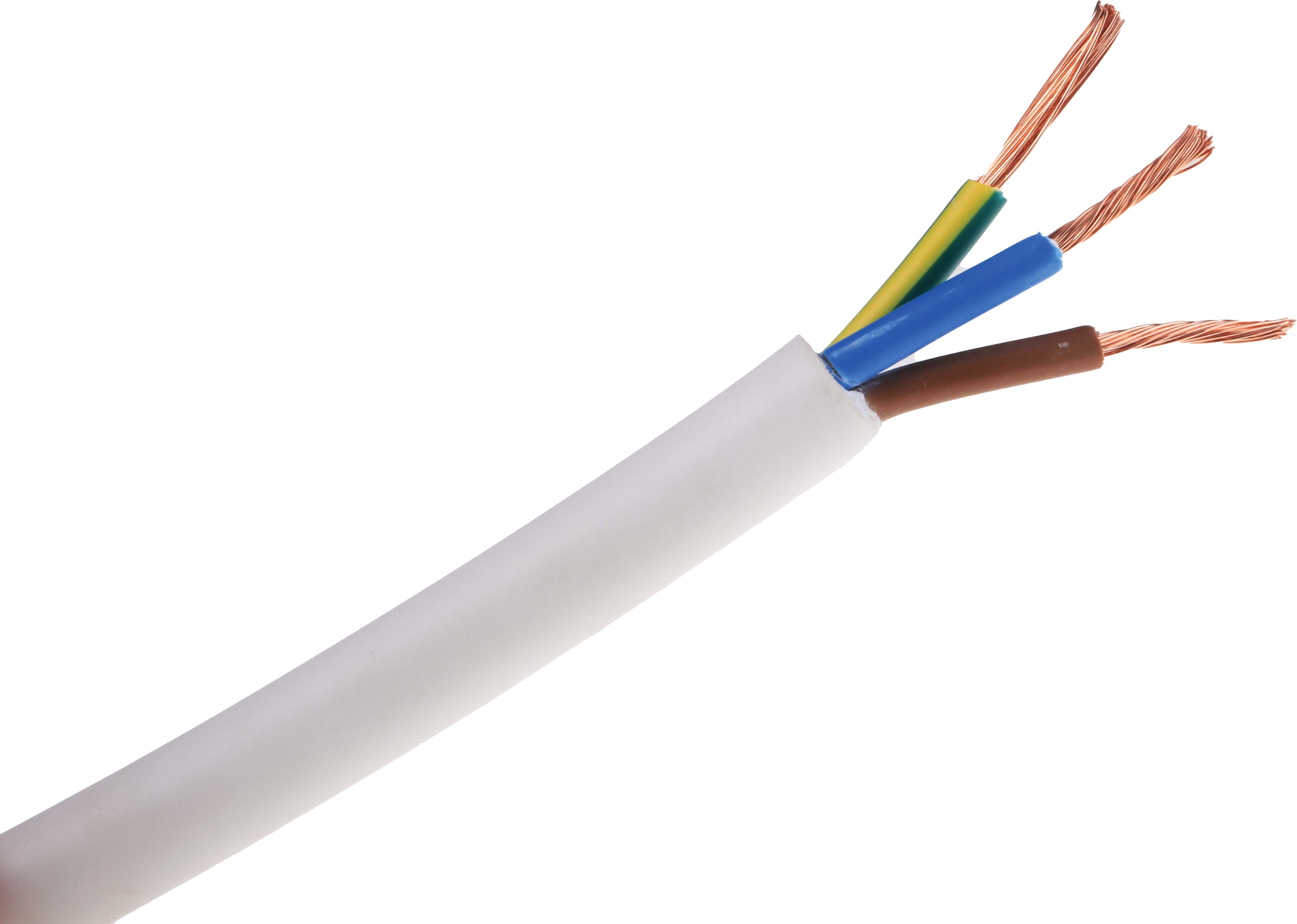 RS PRO Fire Performance 1.5 mm² 3 Core Power Cable, H05Z1Z1-F, White, 100m