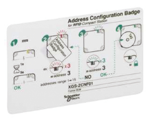 Telemecanique Sensors Address Configuration Badge for Use with Radio Frequency Identification System