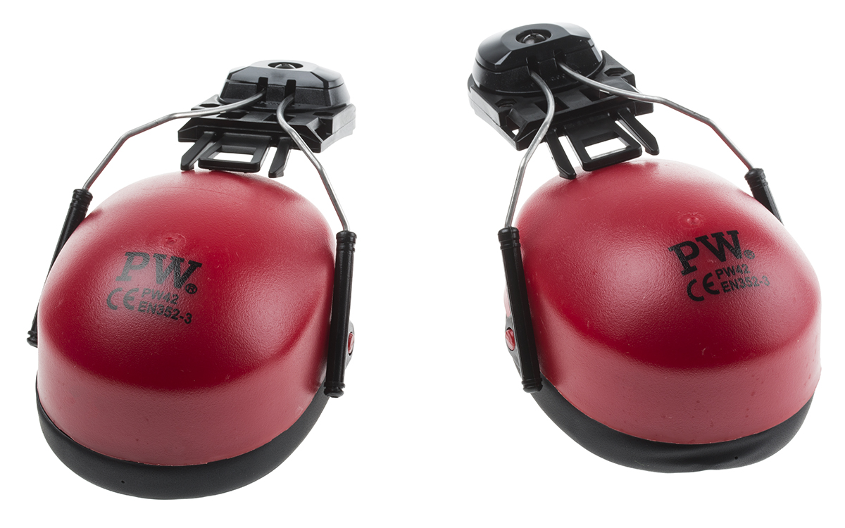 RS PRO Ear Shells with Helmet Attachment, 23dB, Red