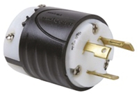 PASS & SEYMOUR USA Mains Plug, 30A Black, White, Cable Mount Nylon Screw, 125 V