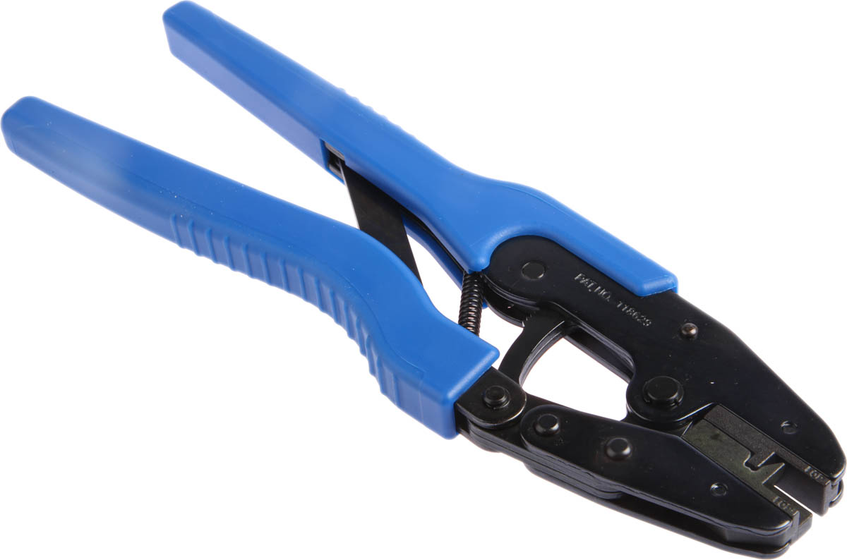 RS PRO Hand Ratcheting Crimp Tool for Open Barrel 250 Flag Terminals, 0.5→2.0mm² Wire