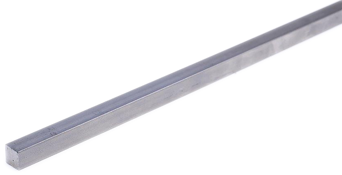 RS PRO Key Steel Square Bar 4mm Diameter, 4mm W, 4mm H, 330mm L