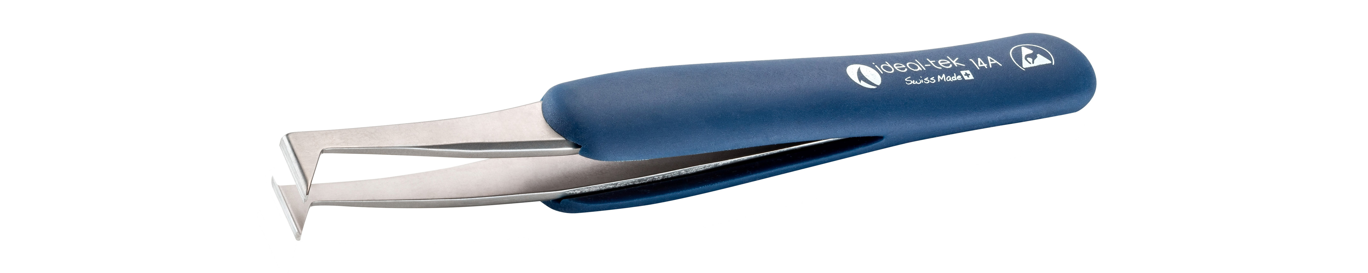 ideal-tek 115 mm, Carbon Steel, Angle, ESD Tweezers
