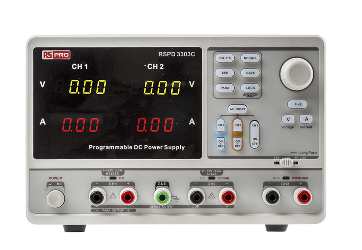 RS PRO Digital Bench Power Supply, 0 → 32V, 3.2A, 3-Output, 220W