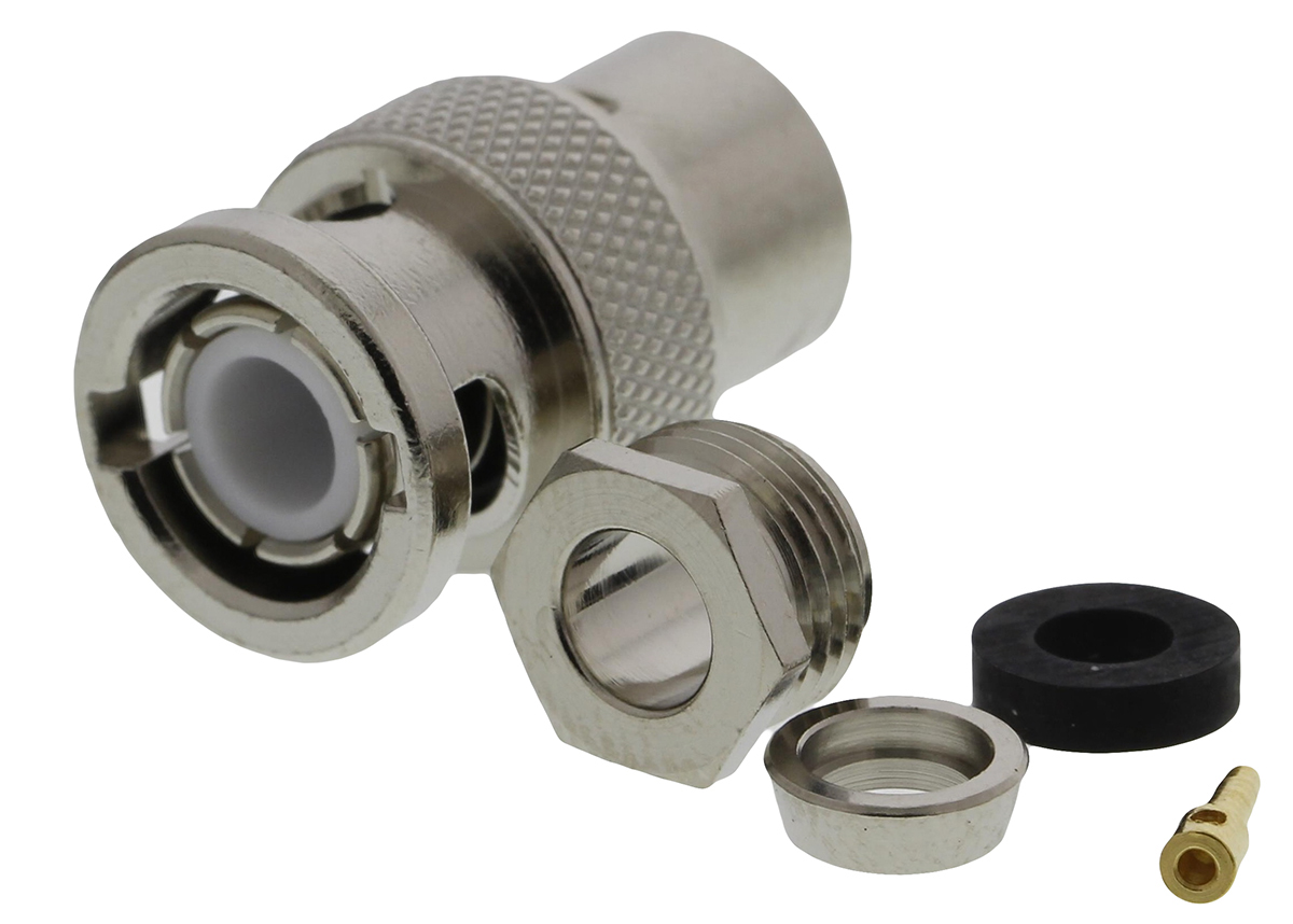 Telegartner, Plug Cable Mount BNC Connector, 50Ω, Clamp Termination, Straight Body