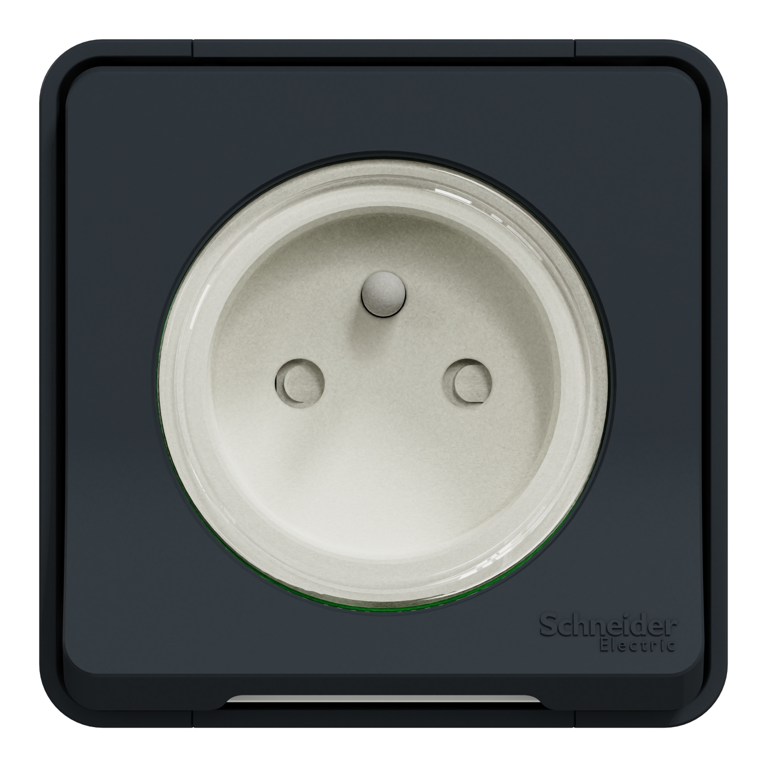 Schneider Electric Mureva Styl Grey 1 Gang Plug Socket, 2P+E Poles, 16A, Type E - French, Outdoor Use