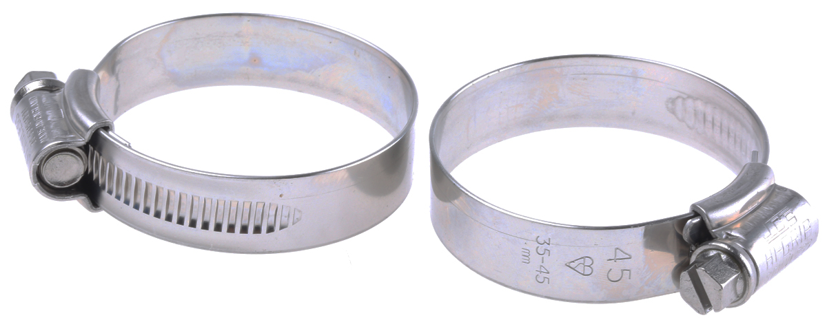 HI-GRIP Stainless Steel Slotted Hex Worm Drive, 13mm Band Width, 35 → 45mm ID