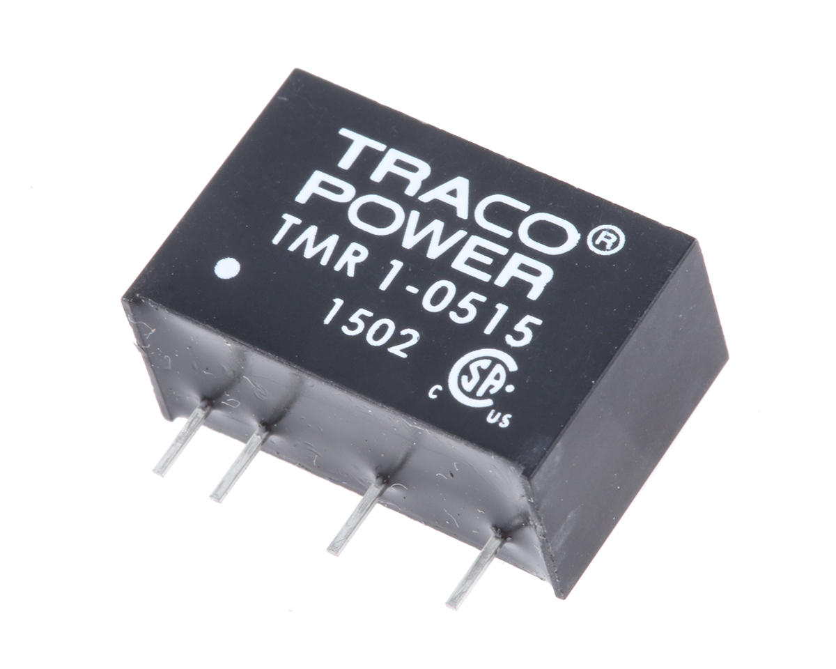 TRACOPOWER TMR 1 DC-DC Converter, 24V dc/ 42mA Output, 4.5 → 9 V dc Input, 1W, Through Hole, +85°C Max Temp